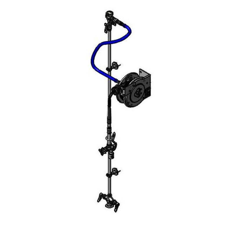 T&S Brass B-7102-U1JXS9E Open 12' SS Hose Reel System - Exposed Piping & B-0107-J