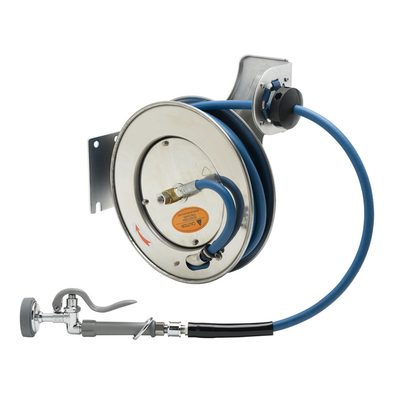 T&S Brass B-7132-01M Open SS Hose Reel - 3/8" x 35' w/ B-0107