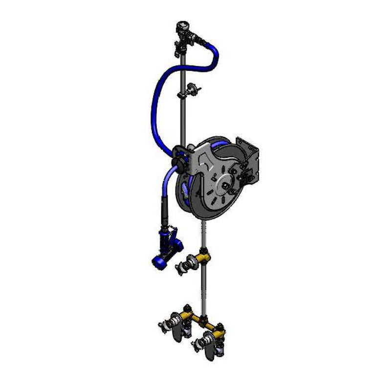 T&S Brass B-7132-U03XS6 Open 35' Hose Reel System - Concealed Base & 7/16" Gun