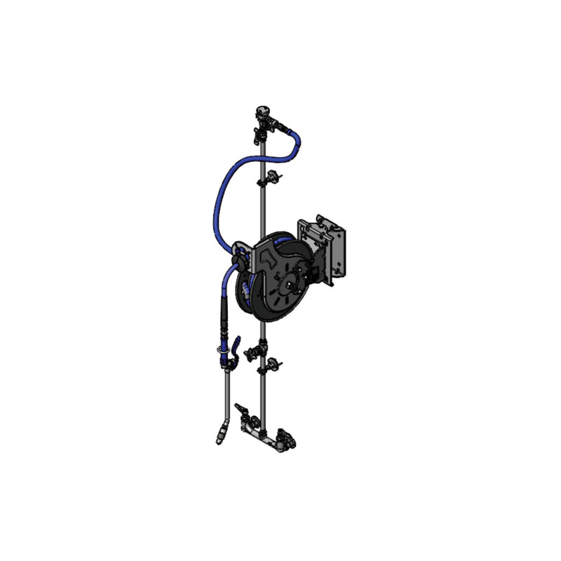 T&S Brass B-7132-U10WS1E SS Hose Reel System - Spray Wand, EasyInstall & Wall Base