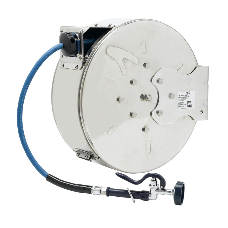 T&S Brass B-7142-C01 Enclosed SS Hose Reel - 50' Hose w/ Standard Spray Valve
