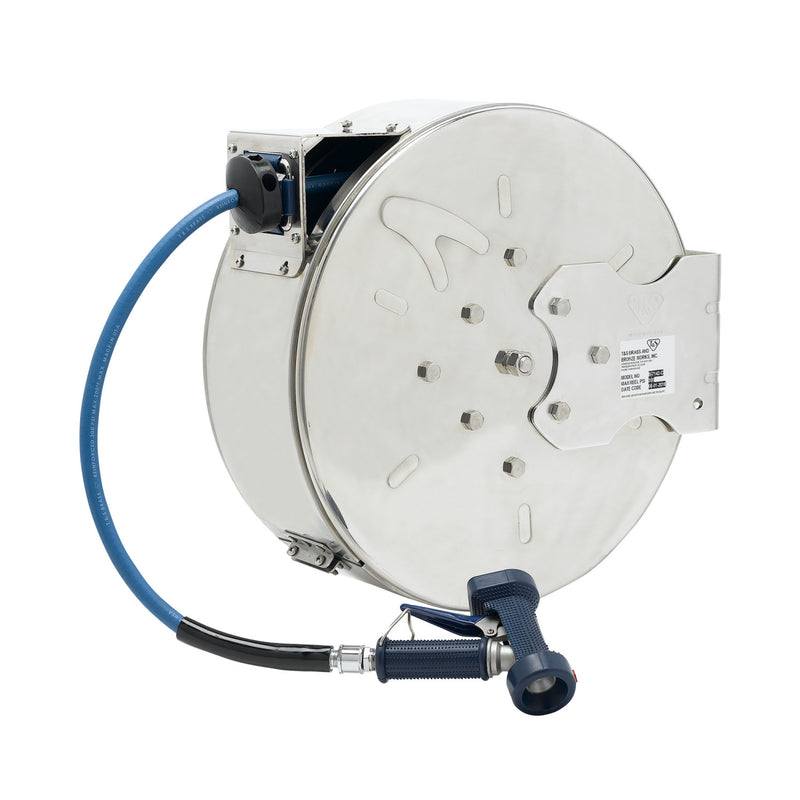 T&S Brass B-7142-C02 Enclosed SS Hose Reel - 50' Hose w/ Rear Trigger Gun