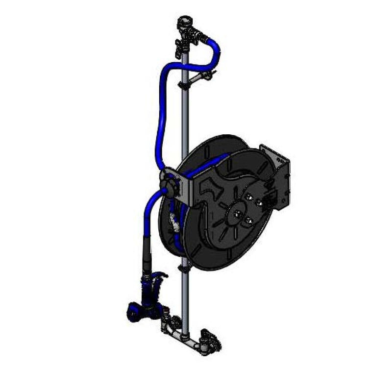 T&S Brass B-7143-U05XS1E 1/2" Hose Reel System - 8" Faucet, VB & MV Water Gun