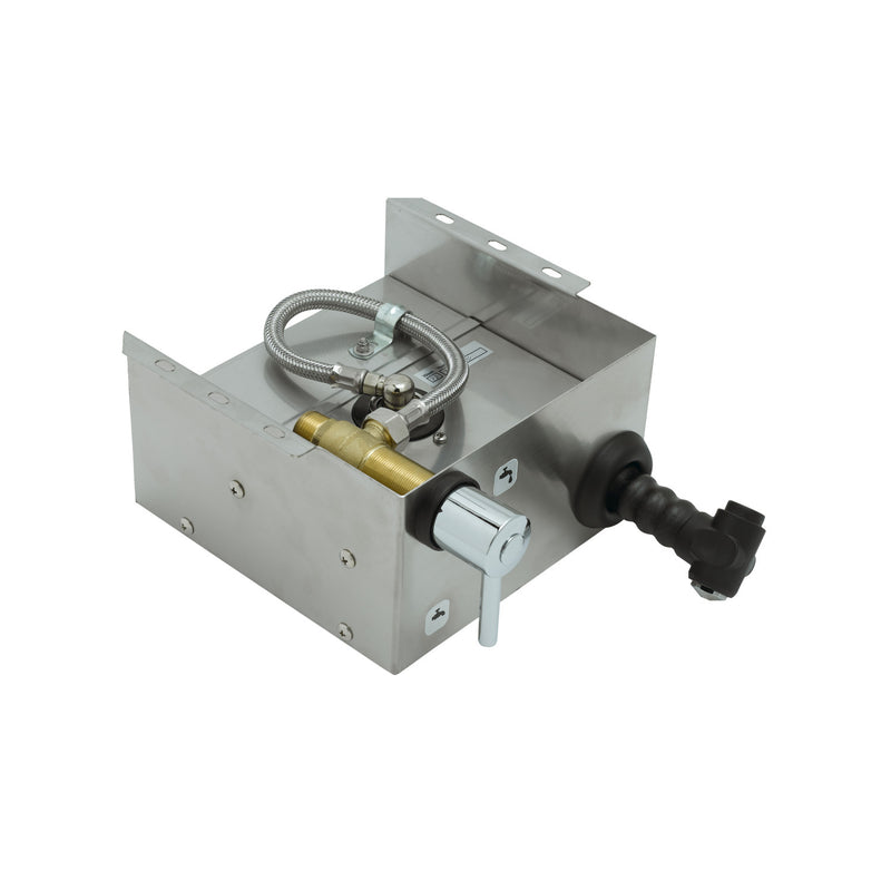 T&S Brass B-7161-C 6' Combi-Oven Hose Reel - SS Shroud & Push-Button Valve