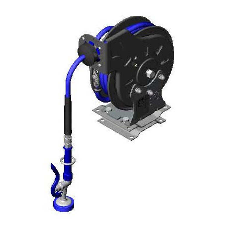 T&S Brass B-7212-01-PPB 3/8" x 15' Open Coated Reel w/ Painted Pivot Bracket