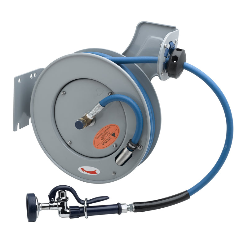 T&S Brass B-7232-01 Epoxy Coated Open Hose Reel - Spray Valve
