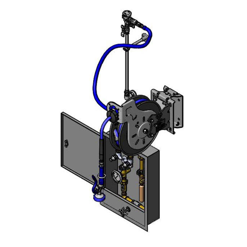 T&S Brass B-7232-U01WS5 Hose Reel System - 35' Open Reel, Control Cabinet & EasyInstall Bracket
