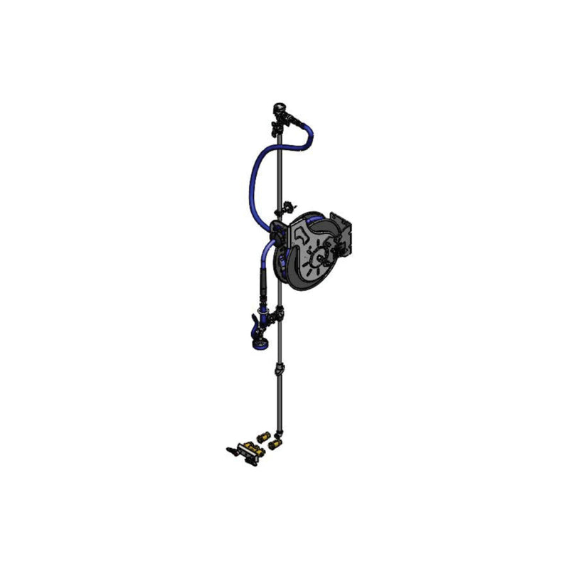 T&S Brass B-7232-U01XS3XA Hose Reel Assembly - 35' Open Reel & Exposed Accessories