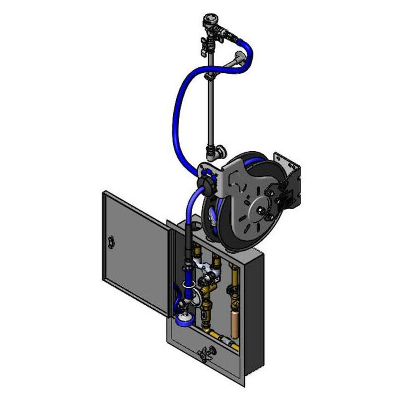 T&S Brass B-7232-U01XS5 Hose Reel System - 35' Open Reel, Control Cabinet & EB-0107 Valve