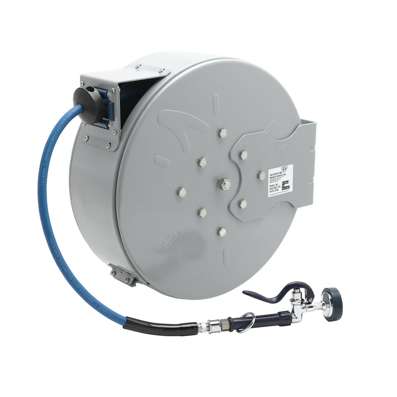 T&S Brass B-7242-C01 Enclosed 50' Hose Reel Station - EB-0107 Blue Spray Valve