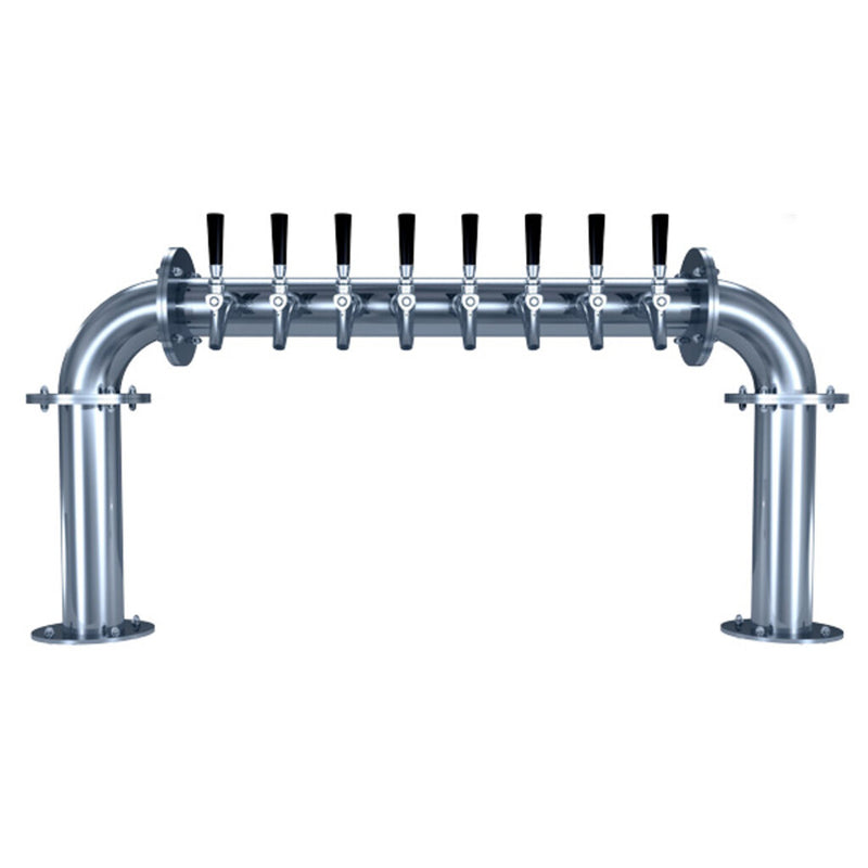 Micro Matic BG-U-8KR 40-3/4 Inch Countertop Glycol Cooled Draft Beer Tower Stainless Steel with 8 Faucets