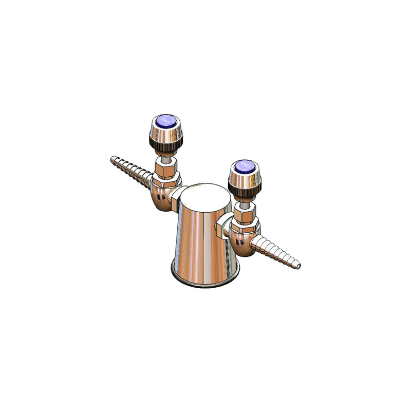 T&S Brass BL-4210-02 Tapered Lab Turret w/ (2) HoseCocks - 180°