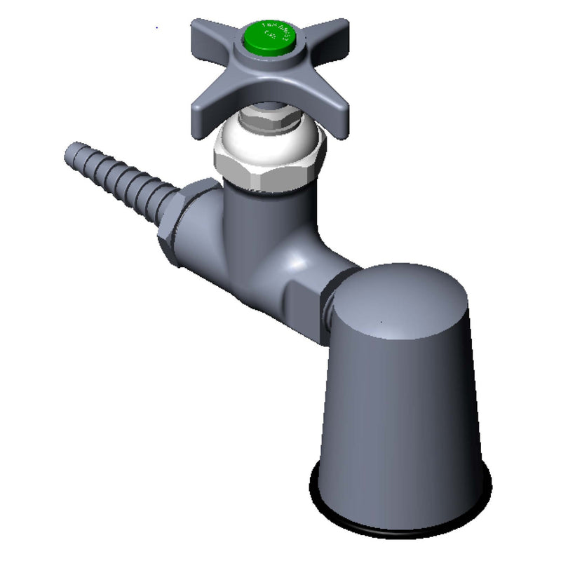 T&S Brass BL-4305-01 Water Turret with Single Straight Stop - Serrated Tip Outlet