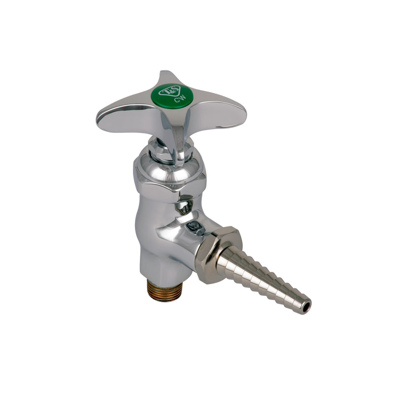 T&S Brass BL-4520-02 Lab Angle Stop - Serrated Tip & 3/8" NPT Male Inlet