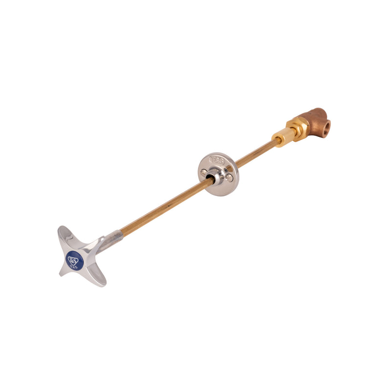 T&S Brass BL-4720-02 Remote Control Water Angle Stop - Standard Flange & 4-Arm Handle