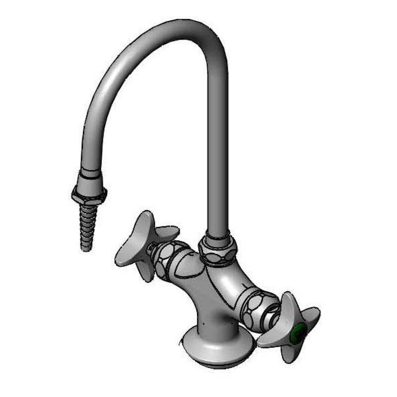 T&S Brass BL-5704-03 Lab Mixing Faucet - Swivel Gooseneck & Serrated Tip