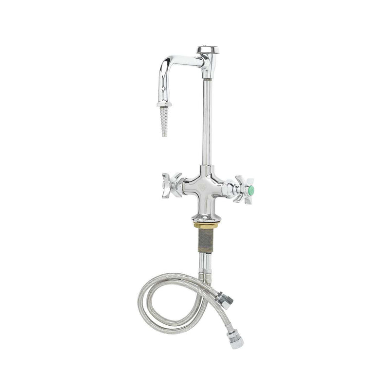 T&S Brass BL-5704-08 Lab Mixing Faucet - Swivel Vacuum Breaker Gooseneck & Serrated Tip