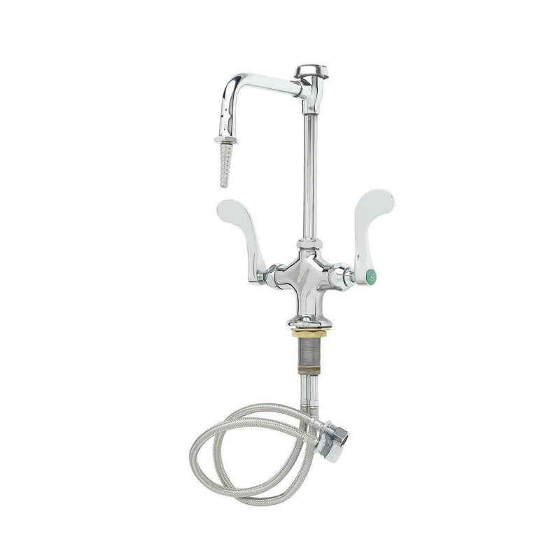 T&S Brass BL-5704-08WH4 Lab Mixing Faucet - 4" Wrist Handles, VB Nozzle & Serrated Tip