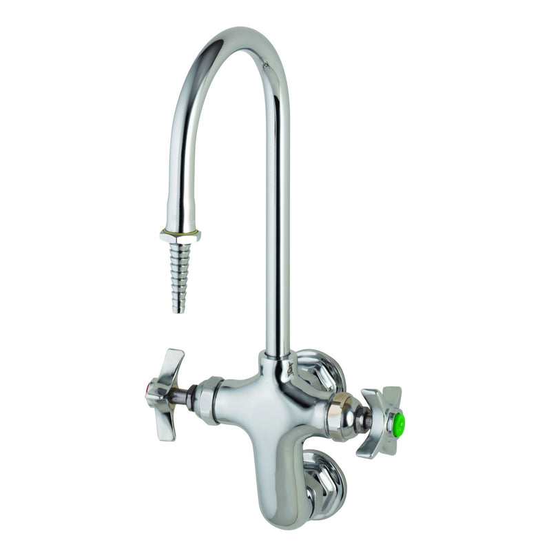 T&S Brass BL-5735-01 Lab Vertical Mixing Faucet - Rigid/Swivel Gooseneck & 4-Arm Handles
