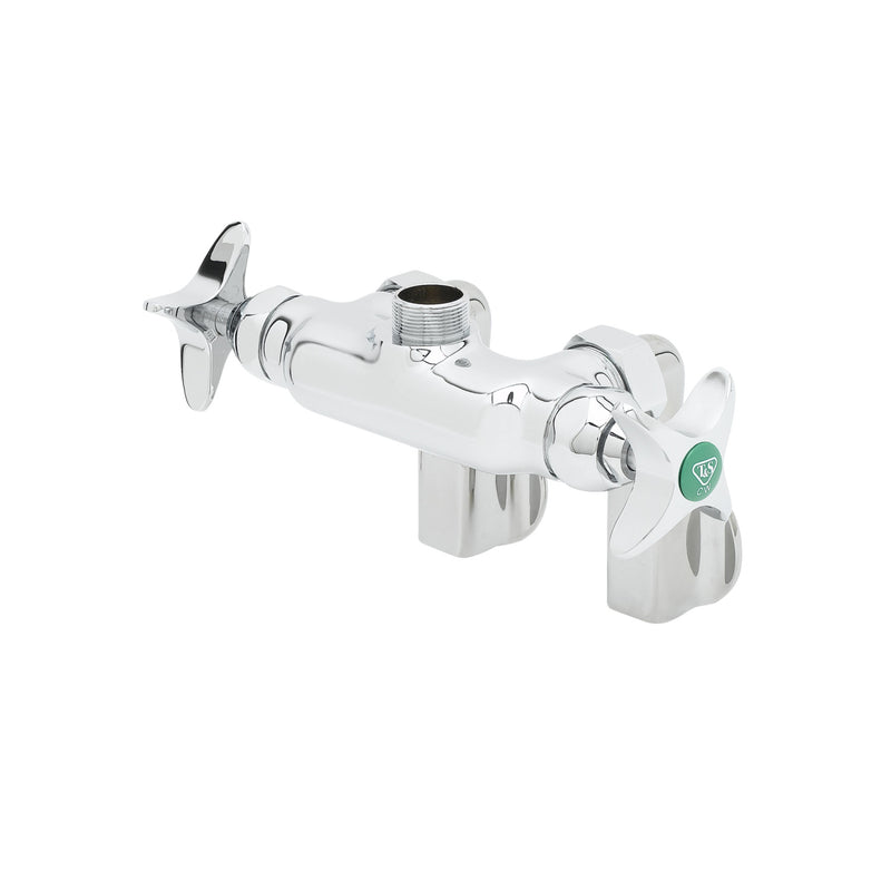 T&S Brass BL-5740-LN Wall Mount Mixing Faucet Base - Adjustable Arm Inlets (Less Nozzle)