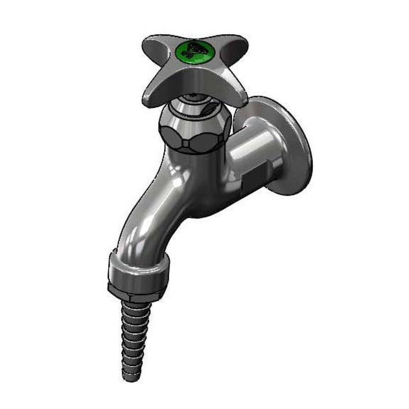 T&S Brass BL-5800-02 Single Supply Lab Faucet - Serrated Tip & 4-Arm Handle