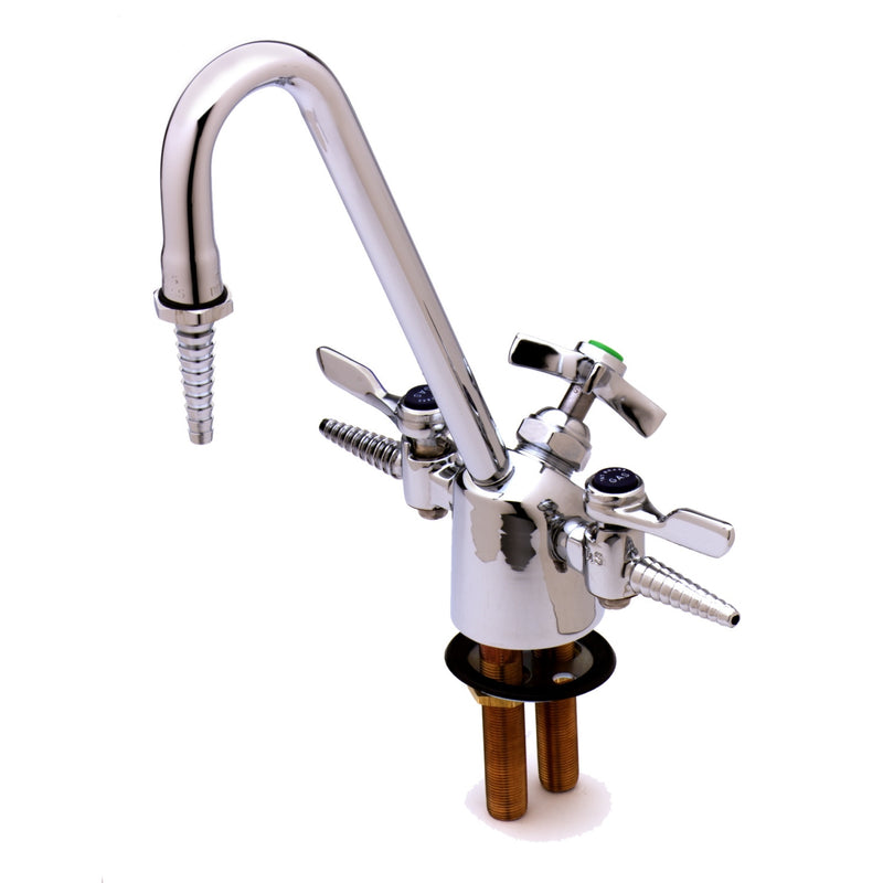 T&S Brass BL-6000-03 Lab Fixture: Gas & Water Combo - 8" Gooseneck & 2 Gas Cocks