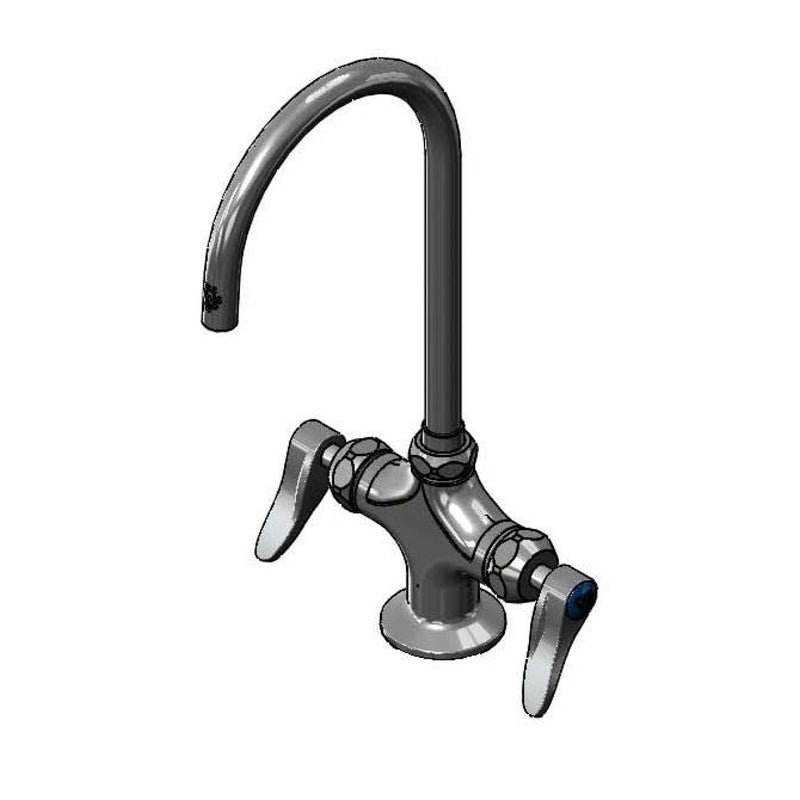 T&S Brass BP-0300-CR-XP15 Double Pantry Faucet - Single Hole, Swivel Gooseneck & 1.5 GPM