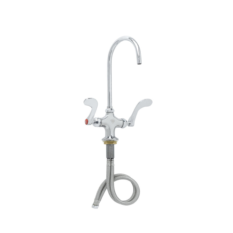 T&S Brass BP-0300-CR4XP15 Double Pantry Faucet - Single Hole, 4" Wrist Handles & 1.5 GPM