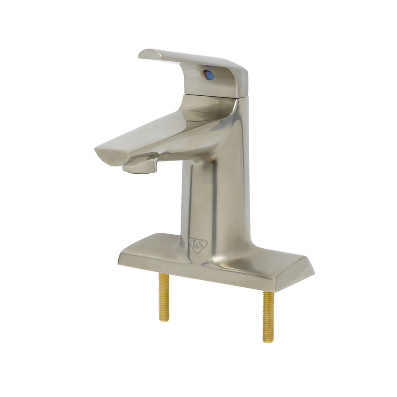 T&S Brass BP-2712-BN LakeCrest Brushed Nickel Single Handle Faucet - 4" Escutcheon Plate