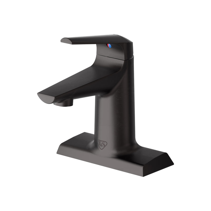 T&S Brass BP-2712-MB LakeCrest Aesthetic Single Handle Faucet - Matte Black Escutcheon