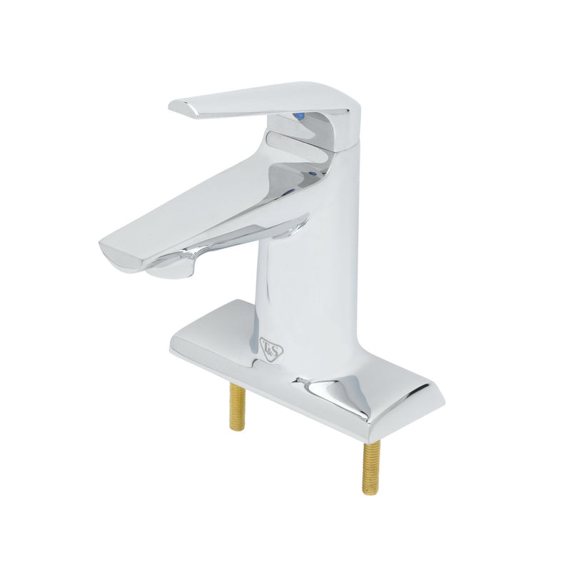 T&S Brass BP-2712 LakeCrest Polished Chrome Single Handle Faucet - 4" Escutcheon Plate