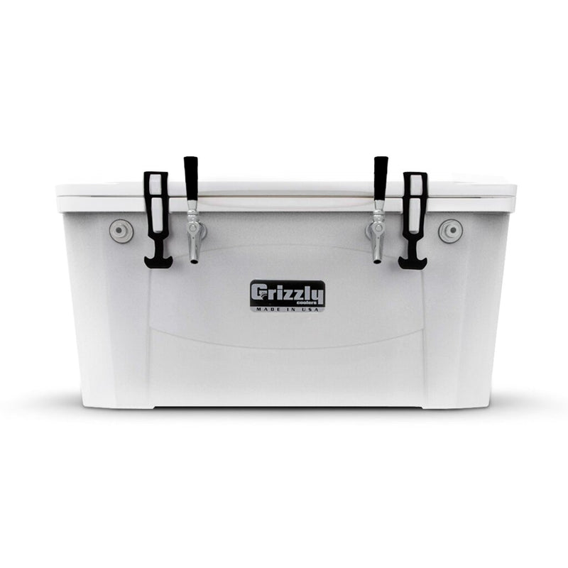Micro Matic CB602WG-304 Grizzly 60 Qt. Jockey Box - 2 Faucets, 120' Coils, White