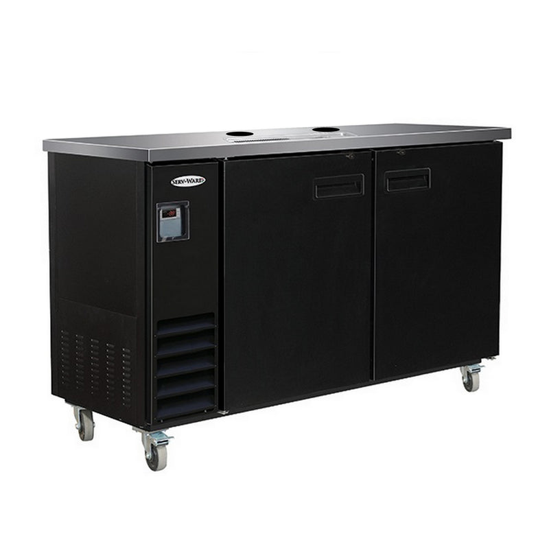 Serv-Ware 61" 2-Tap Direct Draw Kegerator, 3-Kegs Commercial Keg Cooler