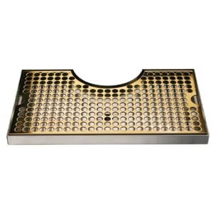 Micro Matic DP-1020DSSPVD 14 Inch Drip Tray Trough Surface Mount Stainless Steel with Perforated Screen