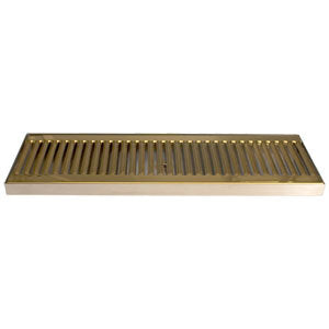 Micro Matic DP-120DSSPVD-18 18 Inch Drip Tray Trough Surface Mount Stainless Steel with PVD Brass Screen