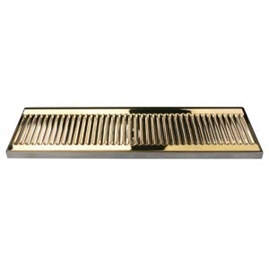 Micro Matic DP-120DSSPVD-20 20 Inch Stainless Steel Drip Tray Trough with Brass Screen