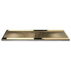 Micro Matic DP-120DSSPVD-24 24 Inch Drip Tray Trough Surface Mount Stainless Steel with Brass Screen