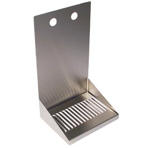 Micro Matic DP-321D-2 8 Inch Wall Mount Drip Tray Trough Stainless Steel with Louvered Screen