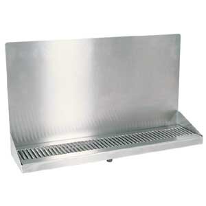 Micro Matic DP-322ELD-0 24 Inch Wall Mount Drip Tray Trough Stainless Steel with Louvered Screen