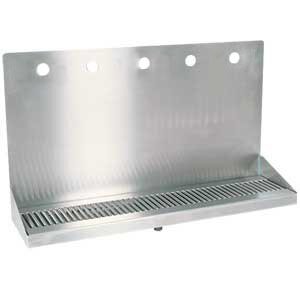 Micro Matic DP-322ELD-5 24 Inch Drip Tray Trough Wall Mount Stainless Steel with Drain