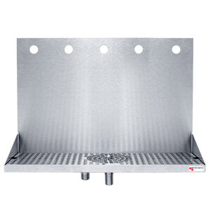 Micro Matic DP-322LD-5GR 16 Inch Wall Mount Drip Tray Trough Stainless Steel with Glass Rinser