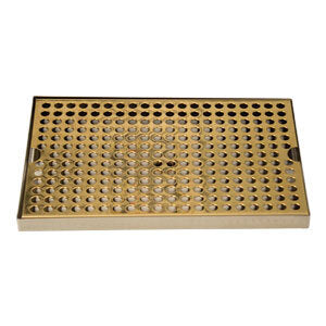 Micro Matic DP-820DSSPVD-12 12 Inch Drip Tray Trough Surface Mount Stainless Steel with Perforated Brass Screen