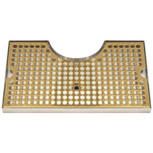 Micro Matic DP-920DSSPVD 12 Inch Surface Mount Drip Tray Trough Stainless Steel with Perforated Brass Screen