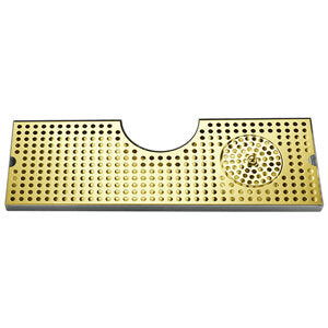 Micro Matic DP-MET-T-PVD-34GR-Z 34 Inch Drip Tray Trough Stainless Steel with Glass Rinser