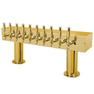 Micro Matic DPT410PVD 30 Inch Air Cooled Draft Beer Tower Countertop Brass Finish