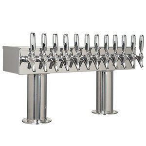 Micro Matic DPT412PSSKR-3 36 Inch Glycol Cooled Draft Beer Tower Countertop Polished Stainless Steel