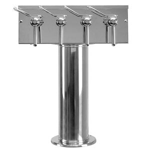Micro Matic DS-354-PSS-W 20 Inch Air Cooled Draft Wine Dispensing Tower Stainless Steel with 4 Faucets