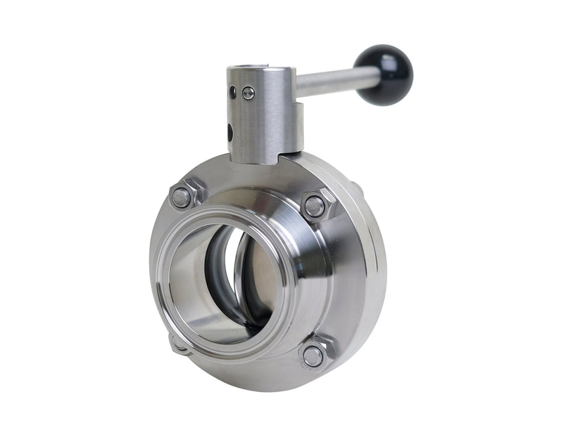 3" Clamp Butterfly Valve 4-Position Pull Handle - EPDM (BFVTC-PH) - T316L Stainless Steel - Wayland Industries - W6BFVTC-E-3-PH