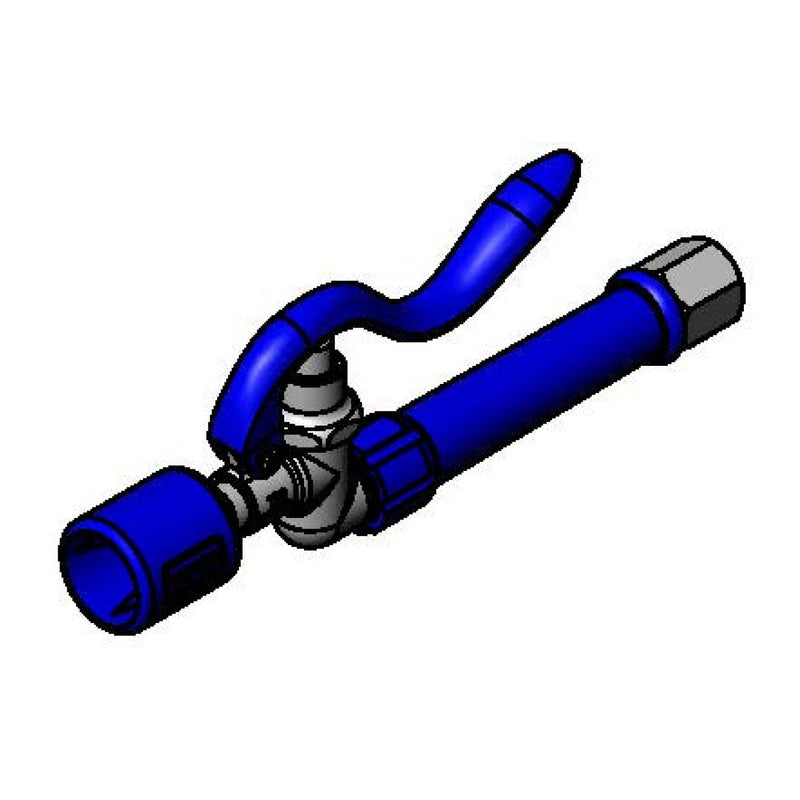 T&S Brass EB-0107-J-HF12 Low-Flow Spray Valve - 1/2" NPSM Female Inlet & Blue Grip Handle