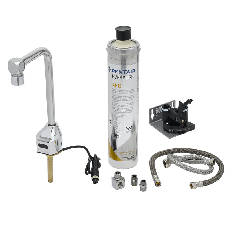 T&S Brass EC-1210-08-WFK ChekPoint Sensor Glass Filler & Water Filtration Kit - 8" Clearance